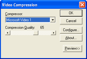Video Compression dialog